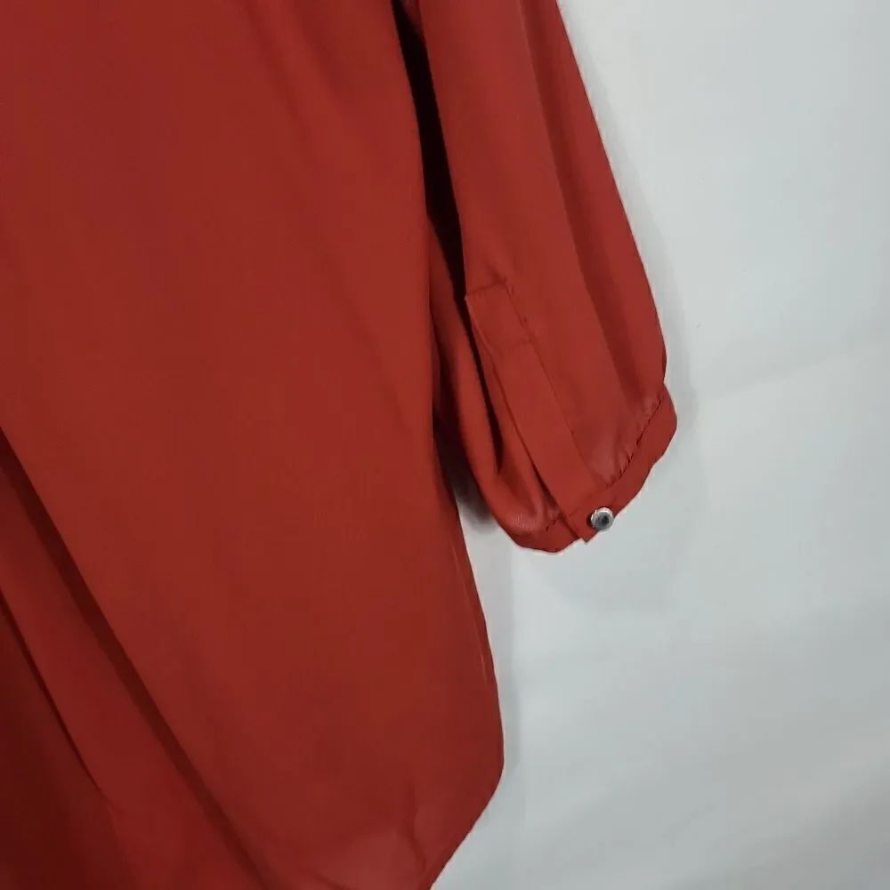 JM Collection Rivet Pleated-Back Blouse - Picture 12 of 12
